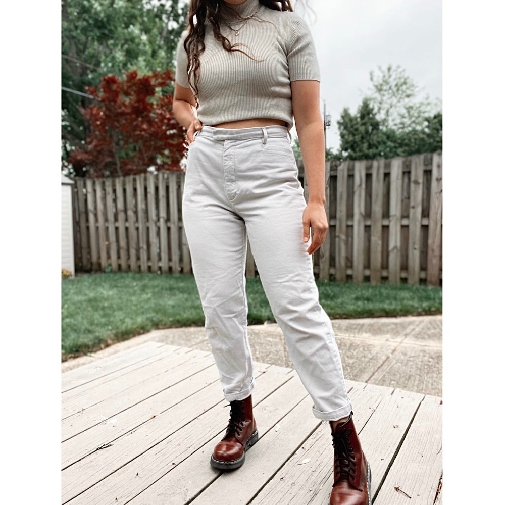 Vintage Eddie Bauer High Rise Cream Straight Pants